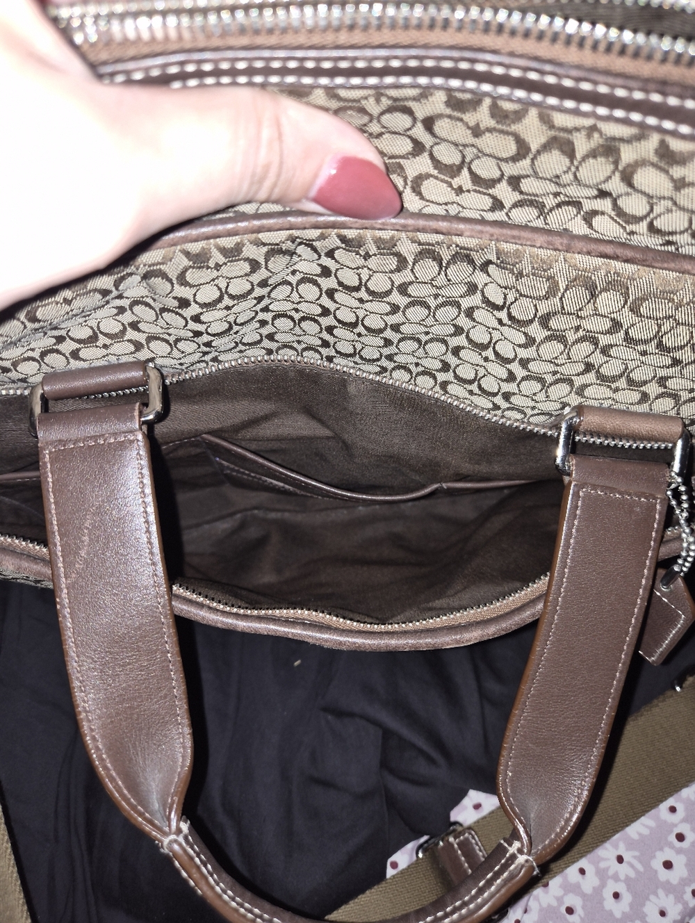 Coach Brown Signature Canvas Laptop Briefcase - Picture 6 of 7